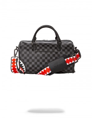 Duffel Sprayground Grey Checkered Sharks In Paris Mini Duffle | 436581-ZSM