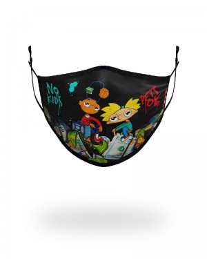 Fashion Mask Sprayground Adult Hey Arnold Money Stacks Form Fitting Face-Covering | 978542-OGF