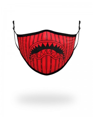 Fashion Mask Sprayground Adult Reverse Sharks In Paris (Red) Form Fitting Face Mask | 859407-OGJ