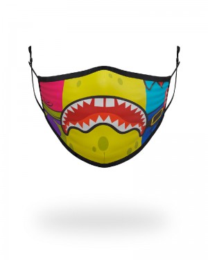 Fashion Mask Sprayground Adult Spongebob Og Shark Form Fitting Face-Covering | 571490-SYV