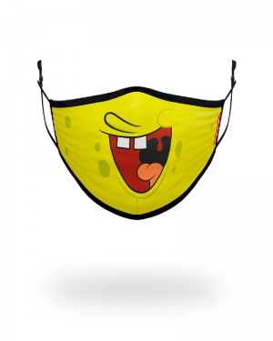 Fashion Mask Sprayground Adult Spongebob Smile Form Fitting Face-Covering | 495608-RKD