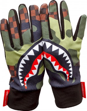 Manusi Sprayground Checker Camo Gloves | 653087-YUO