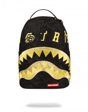 Rucsac Sprayground Destroy Shark (Gold Camo) | 139680-DLI