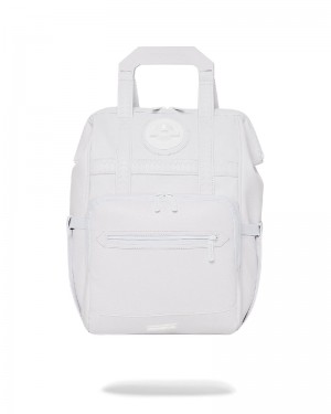 Rucsac Sprayground Heavy Metal Shark White Out Biz Top Opener Backpack | 583079-WZN