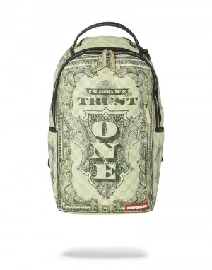 Rucsac Sprayground In God We Trust Green Backpack (One Of One) | 793501-RSO