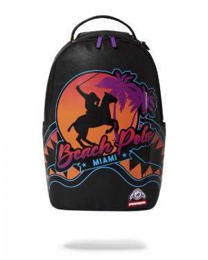 Rucsac Sprayground Miami Beach Polo Collab Backpack (Dlxv-Black) | 843269-AUM