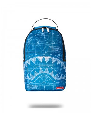 Rucsac Sprayground Mini Schematics Shark Backpack | 510924-SQU