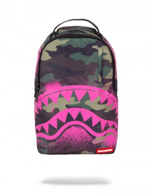 Rucsac Sprayground Pink Stencil Shark Camo | 295176-QMG