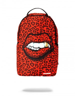 Rucsac Sprayground Red Leopard Lips | 241973-VYG