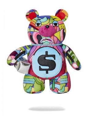 Rucsac Sprayground Steady Trippin Moneybear Teddybear Backpack | 695384-WFC