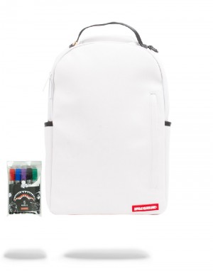 Rucsac Sprayground The Sprayground Diy White Backpack (Vegan Leather & Inner Money Lining | 145673-VWE