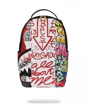 Rucsac Sprayground Tri-Split Graffiti Backpack (Dlxv) | 910756-CLW