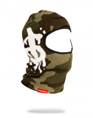 Ski Mask Sprayground Camo Money Drip Ski Mask | 107835-DUN