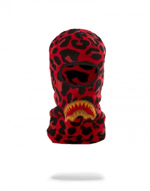 Ski Mask Sprayground Red Leopard Gold Shark Mouth Ski Mask | 934510-FCS