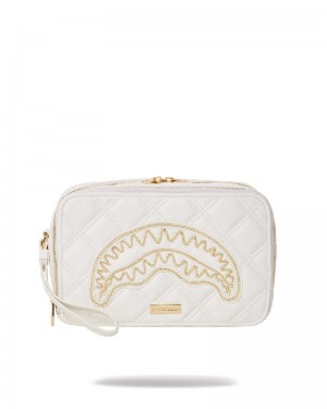 Toiletry Sprayground Riviera Le Blanc Gold Chain Shark Toiletry Bag | 073159-BWG