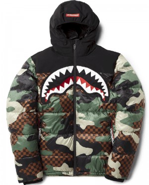 Îmbrăcăminte Exterioară Sprayground Camo Checkered Puffer | 187350-TPV