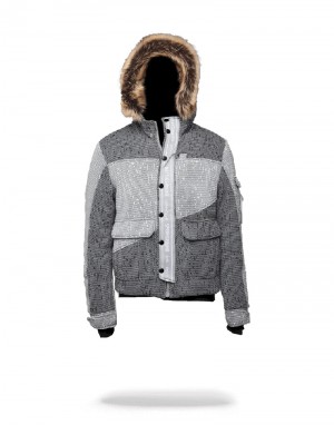 Îmbrăcăminte Exterioară Sprayground Japan Stripe Knit Chopper Jacket | 315982-OKM