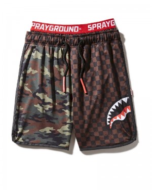 Înot Sprayground Kids Checks & Camo Swim Trunks | 072631-NGA