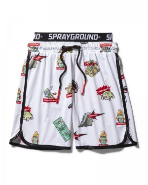 Înot Sprayground Kids Patch All-In Swim Trunks (White) | 052761-ZSA