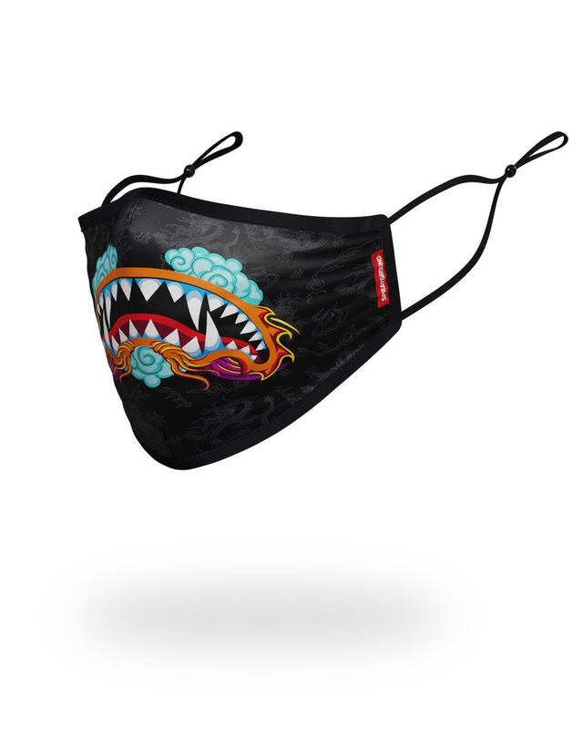 Fashion Mask Sprayground Adult Dragon Shark Form Fitting Face Mask | 267531-KEW