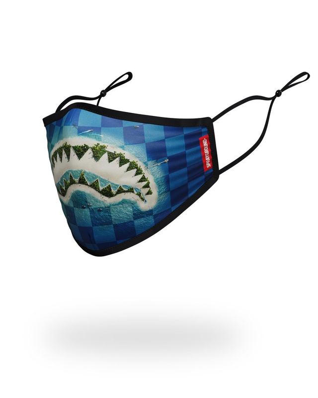 Fashion Mask Sprayground Adult Shark Island Form Fitting Face Mask | 539601-UQN