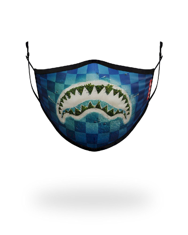 Fashion Mask Sprayground Adult Shark Island Form Fitting Face Mask | 539601-UQN