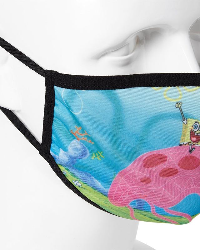 Fashion Mask Sprayground Adult Spongebob Jelly Shark Form Fitting Face-Covering | 062184-NKS