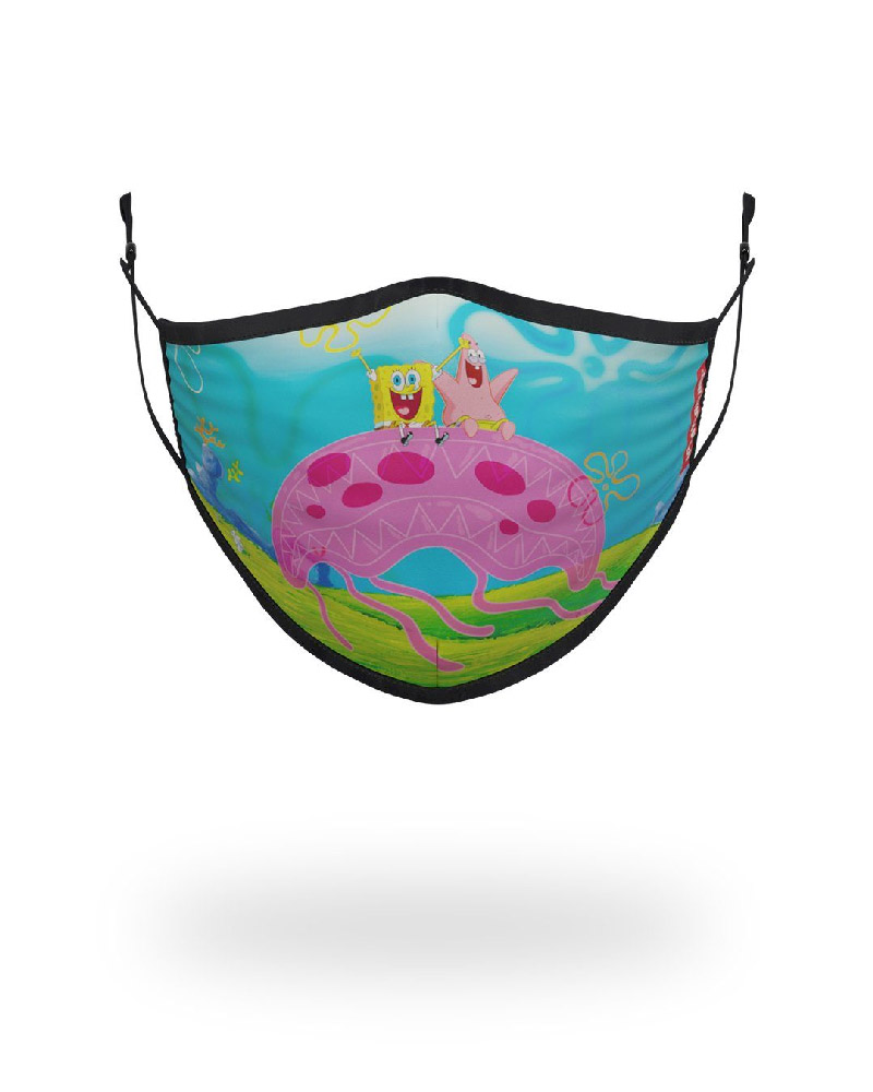 Fashion Mask Sprayground Adult Spongebob Jelly Shark Form Fitting Face-Covering | 062184-NKS