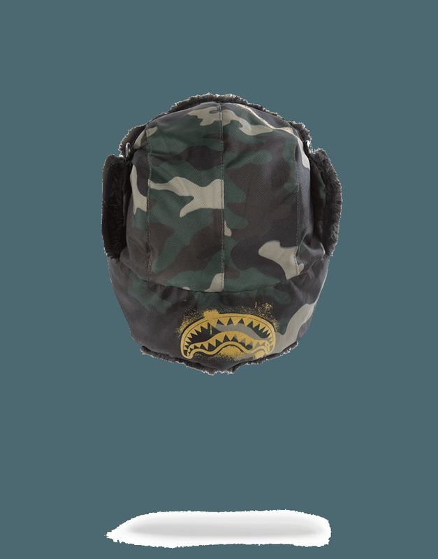 Palarie Sprayground Gold Stencil Camo Aviator Hat | 408513-ESQ