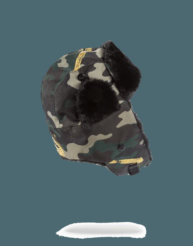 Palarie Sprayground Gold Stencil Camo Aviator Hat | 408513-ESQ