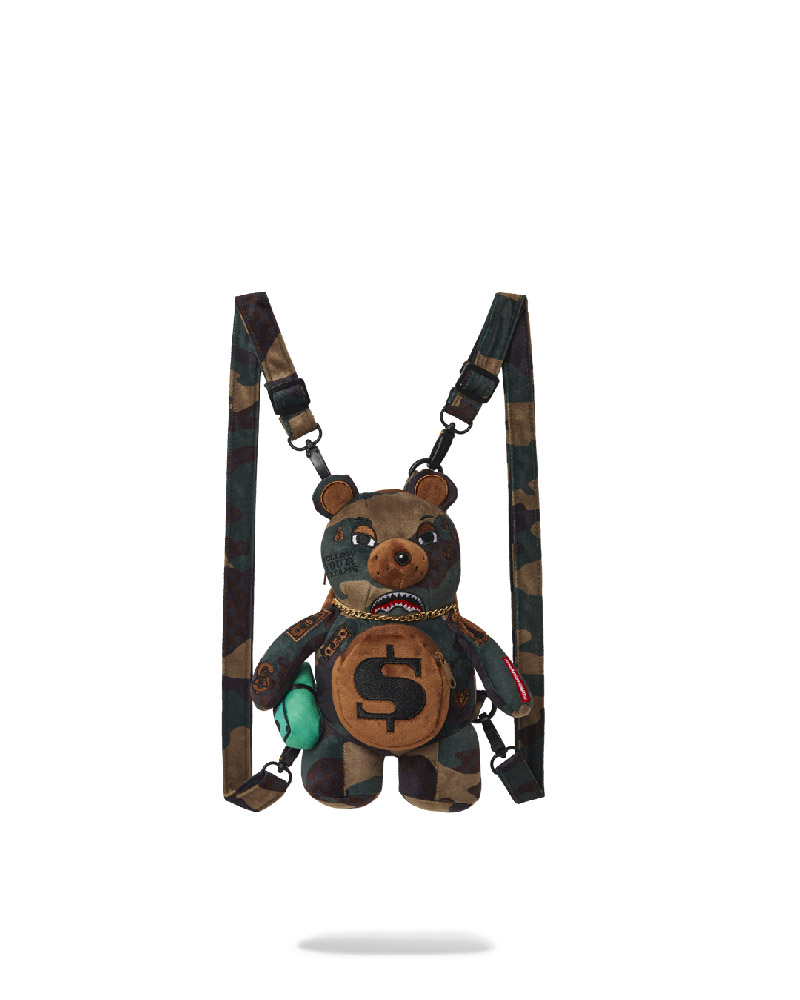 Rucsac Sprayground Bearcub Backpack - Camocheck Moneybear | 146257-ZAU