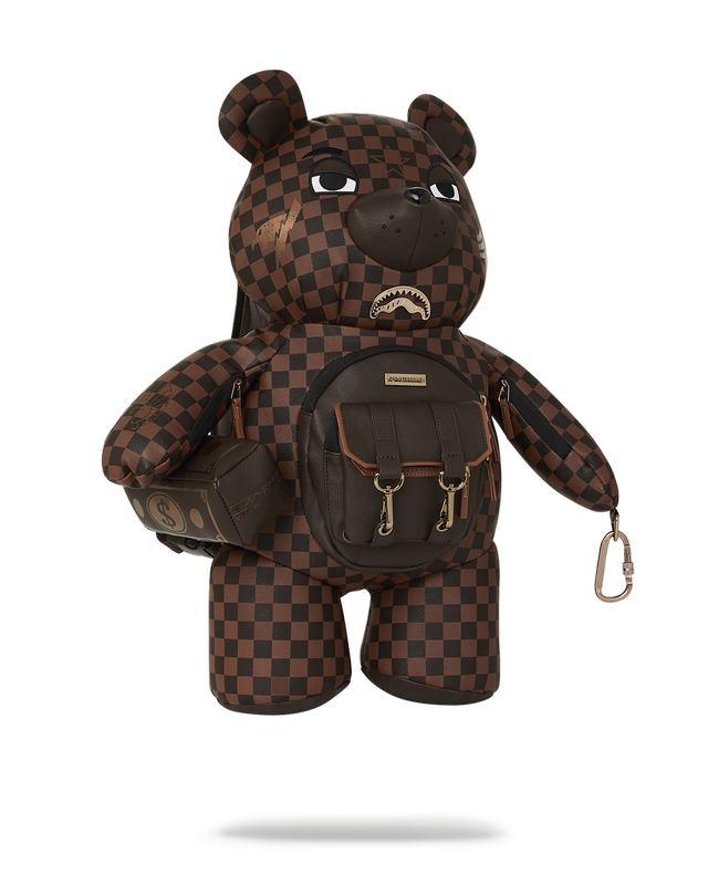 Rucsac Sprayground Checkmate Royale Moneybear Teddybear Backpack | 395178-MEC