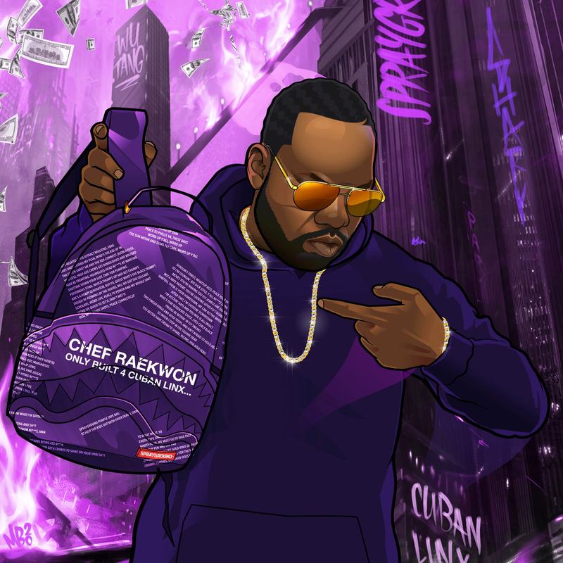 Rucsac Sprayground Raekwon Purple Tape Shark | 369521-MKE