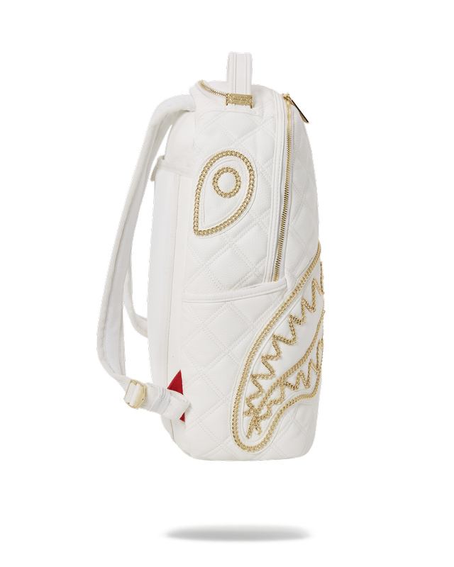 Rucsac Sprayground Riviera Le Blanc Gold Chain Shark Backpack (Dlxv) | 985016-DEO