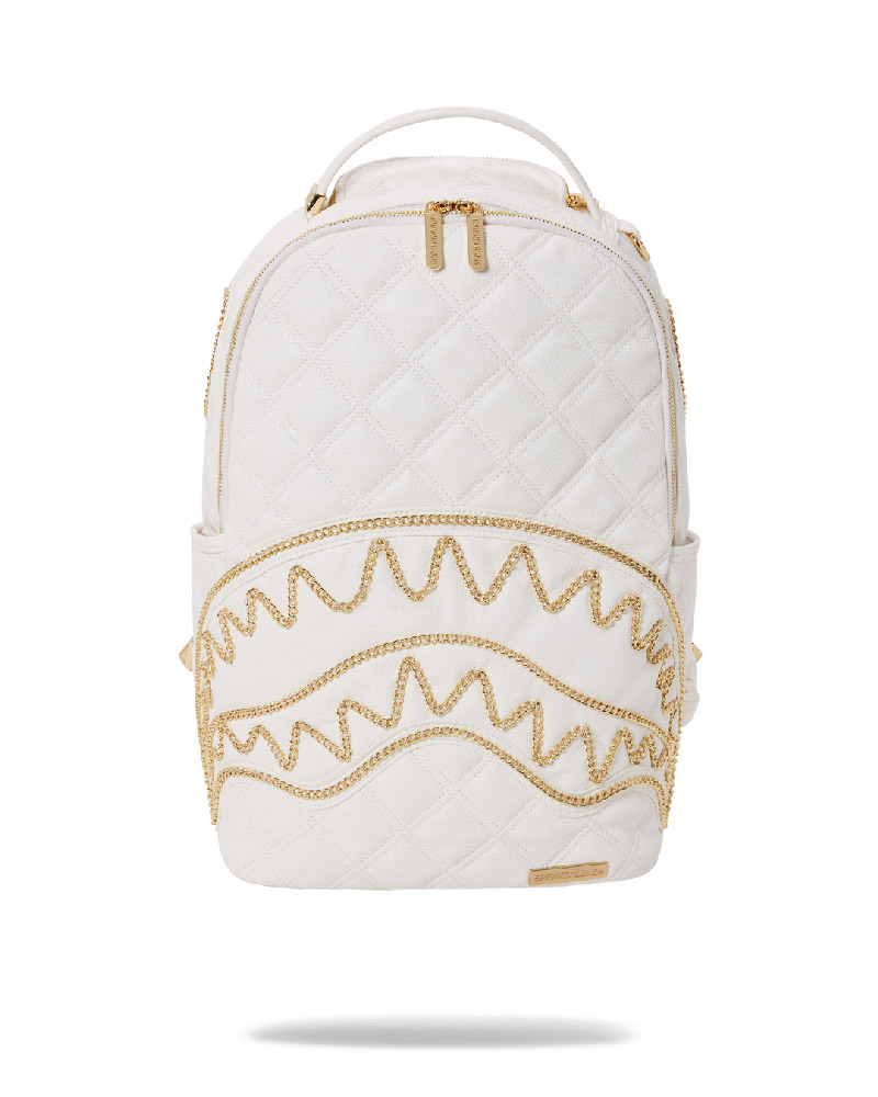 Rucsac Sprayground Riviera Le Blanc Gold Chain Shark Backpack (Dlxv) | 985016-DEO