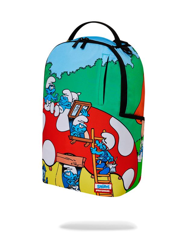 Rucsac Sprayground Smurfs Mushroom Village Backpack | 096571-UBG