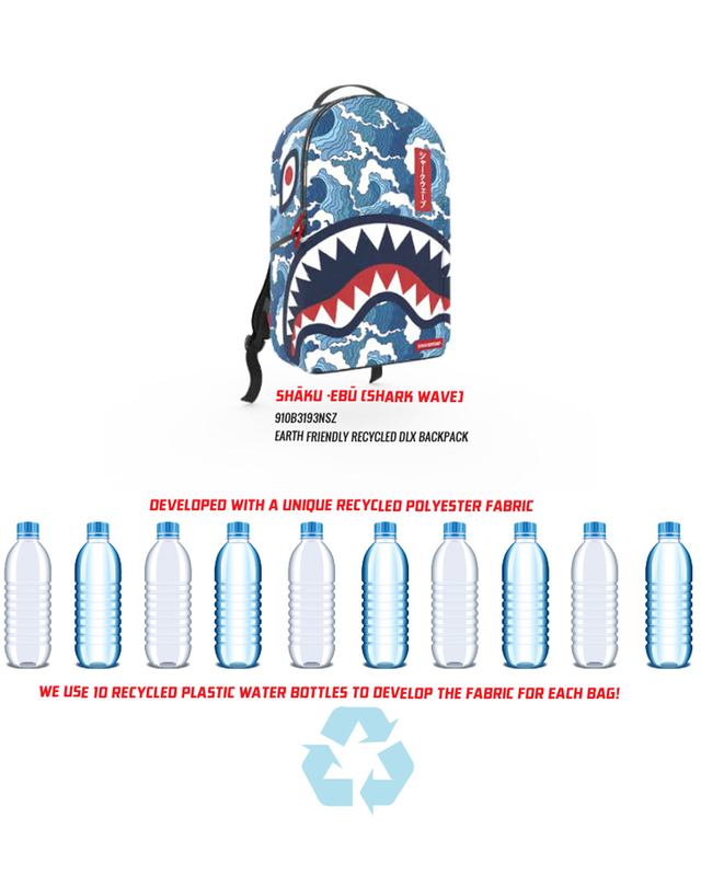 Rucsac Sprayground The Shark Wave (Made From 100% Recycled Plastic Bottles From The Ocean | 846795-LMV