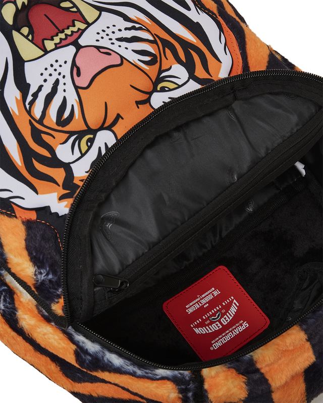 Rucsac Sprayground Tiger Cozy Velour Fur Backpack | 234587-WVB