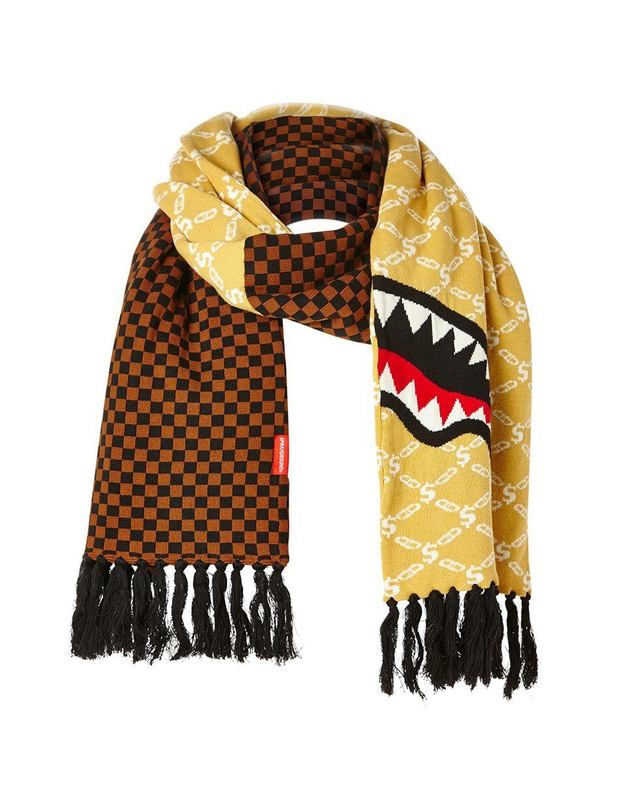 Ski Mask Sprayground Split Checkered Shark Scarf | 394017-NOH