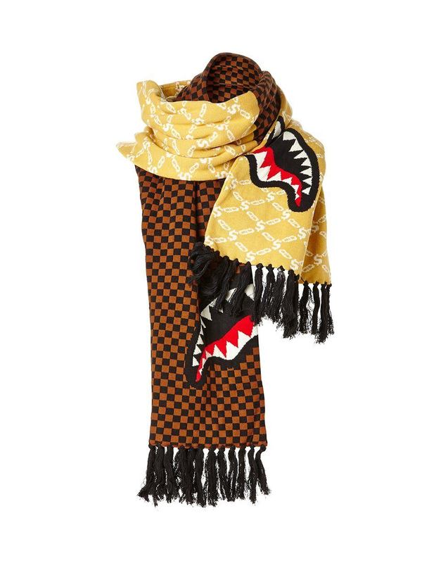 Ski Mask Sprayground Split Checkered Shark Scarf | 394017-NOH