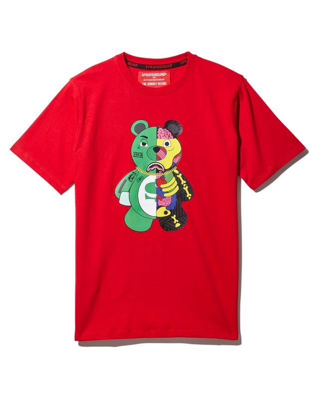 T-Shirts Sprayground Youth Anatomy Bear T-Shirt Red | 672541-TUJ