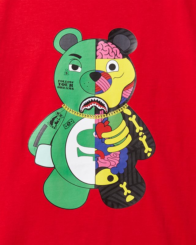 T-Shirts Sprayground Youth Anatomy Bear T-Shirt Red | 672541-TUJ