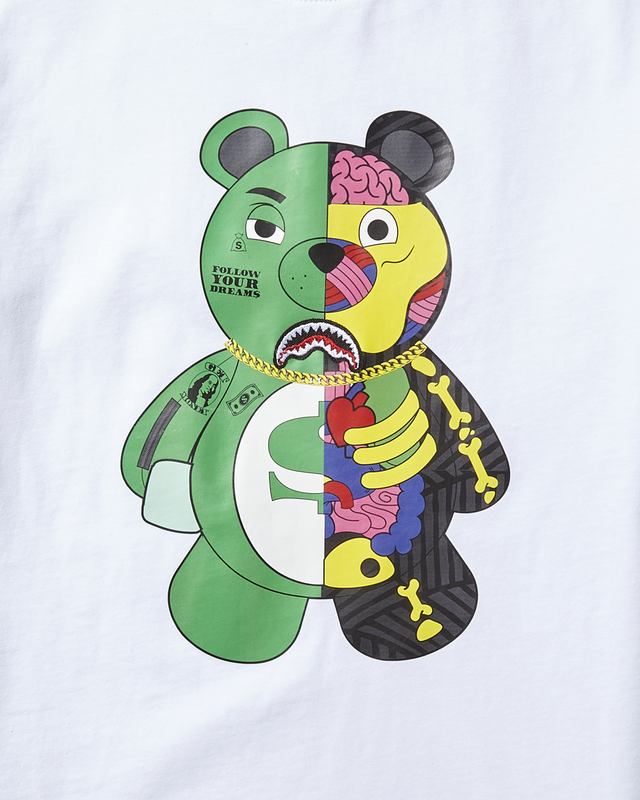 T-Shirts Sprayground Youth Anatomy Bear T-Shirt White | 594287-OBP