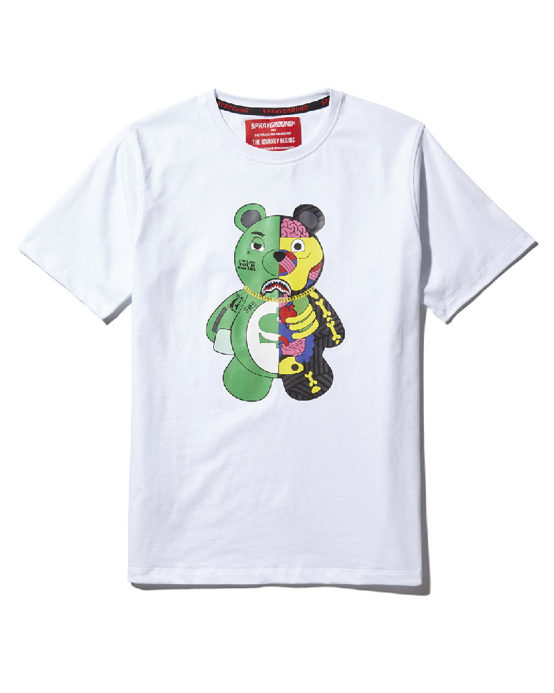 T-Shirts Sprayground Youth Anatomy Bear T-Shirt White | 594287-OBP