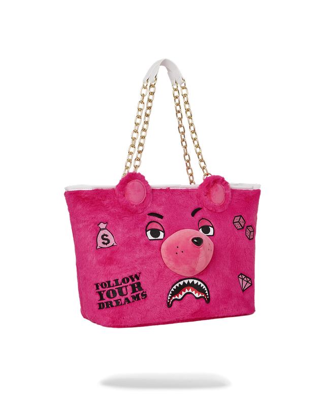 Tote Sprayground Plush Moneybear Tote (Pink) | 810275-NYK