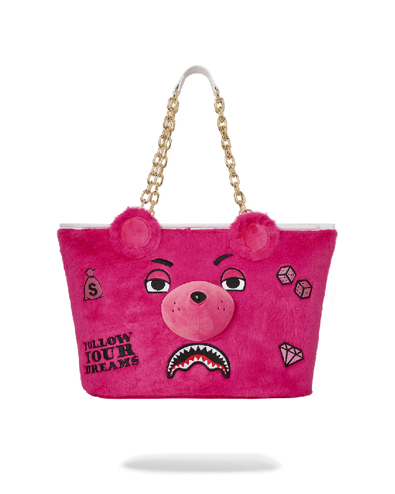 Tote Sprayground Plush Moneybear Tote (Pink) | 810275-NYK