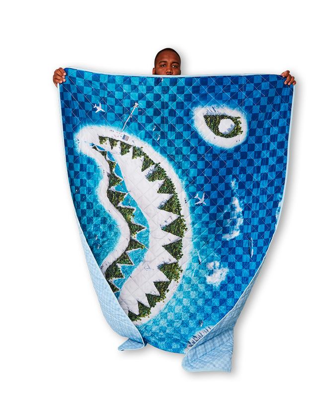 Tote Sprayground Shark Island Packable Beach Mat Blanket Water Resistant Convertible To | 897125-UIQ