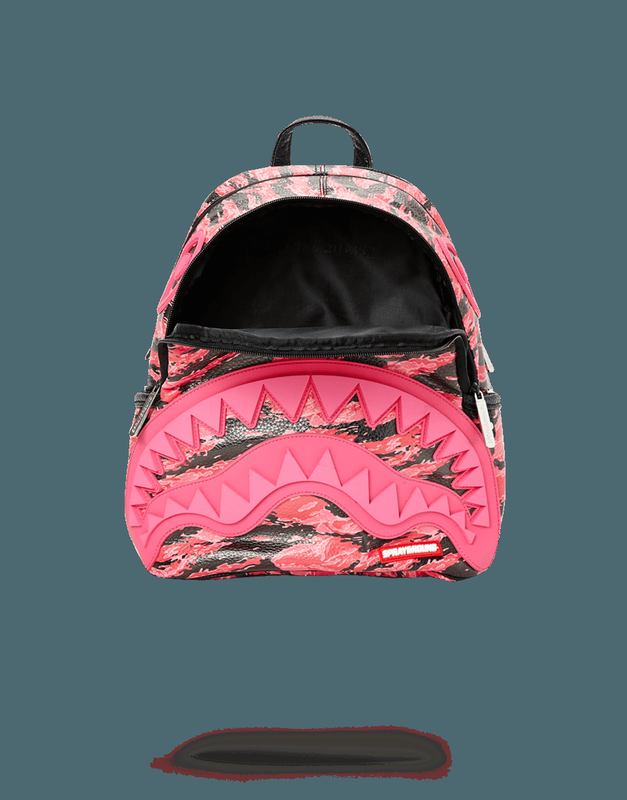 Womens Backpack Sprayground Pink Tiger Camo Sharkmouth Savage Backpack | 284530-CYT