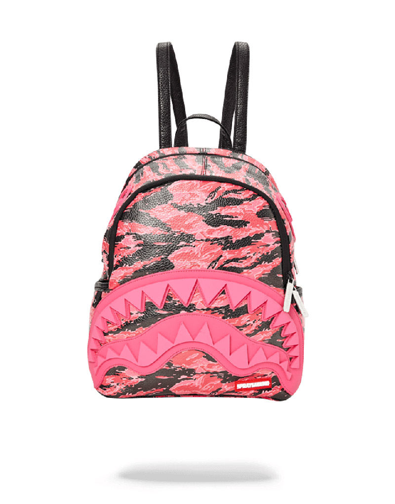 Womens Backpack Sprayground Pink Tiger Camo Sharkmouth Savage Backpack | 284530-CYT