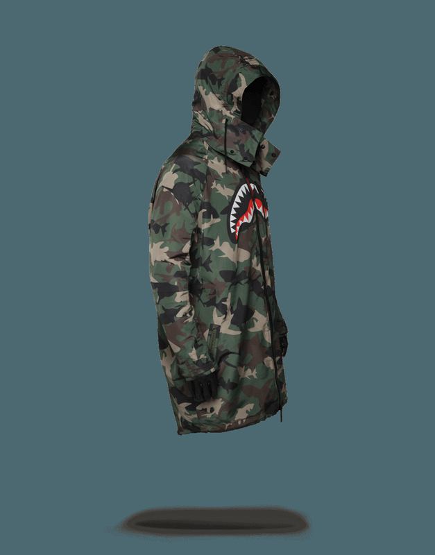 Îmbrăcăminte Exterioară Sprayground Camo Shark Paratrooper Jacket | 196735-AYN